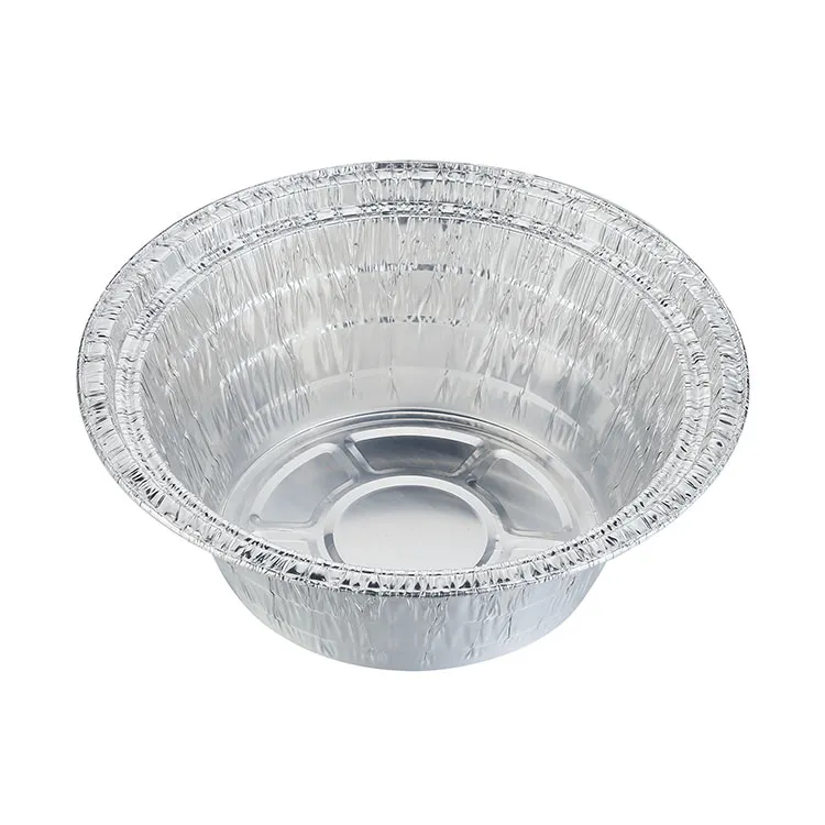 ڈسپوزایبل گول ایلومینیم ورق ٹرے۔